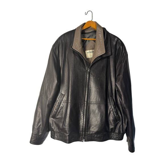 Vintage 100% Leather Coat Mr‎ Michaels San Luis Obispo Bomber Jacket - Picture 1 of 16